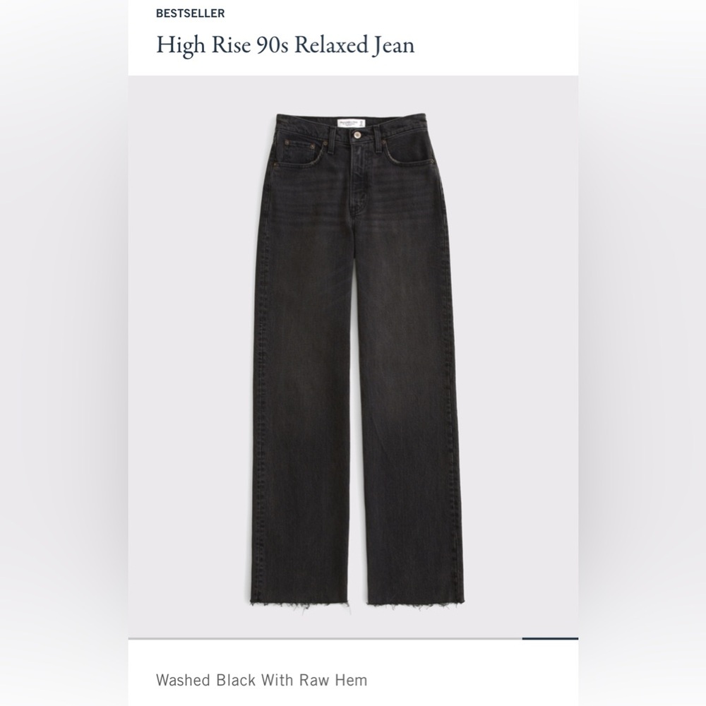 Abercrombie & Fitch High Rise ‘90s Relaxed Black Jeans - 31R/12R